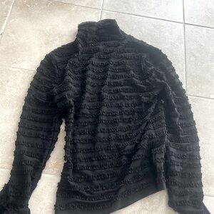 Long sleeve black sheer top